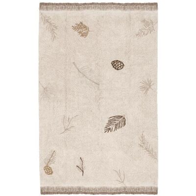 Tapis pour enfants Lorena Canals - 140x200cm Coton Naturel, Design Pin et Feuilles Tapis pour enfants Lorena Canals - 140x200cm Coton Naturel, Design Pin et Feuilles