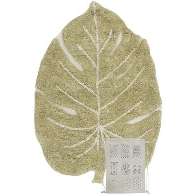 Tapete Mini Monstera de Lorena Canals - Verde Oliva - 75x100cm Tapete Mini Monstera de Lorena Canals - Verde Oliva - 75x100cm