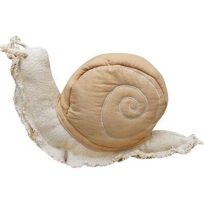 Lorena Canals Coussin escargot en coton bio - 22x40cm Beige - Décoration - Publicité Lorena Canals Coussin escargot en coton bio - 22x40cm Beige - Décoration - Publicité