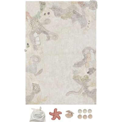 Lorena Canals Tapis de jeu Seabed - Naturel Pastel - 140x200cm Lorena Canals Tapis de jeu Seabed - Naturel Pastel - 140x200cm