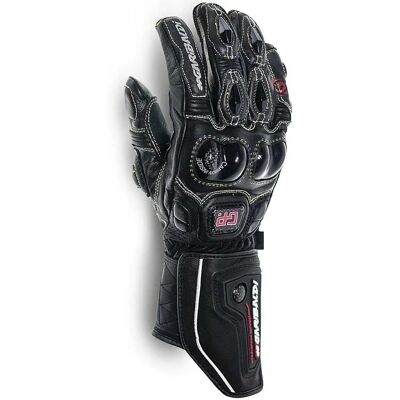 Guantes de Moto Garibaldi Gladius Pro - Negros, Cuero de canguro, Protección de fibra de carbono Guantes de Moto Garibaldi Gladius Pro - Negros, Cuero de canguro, Protección de fibra de carbono