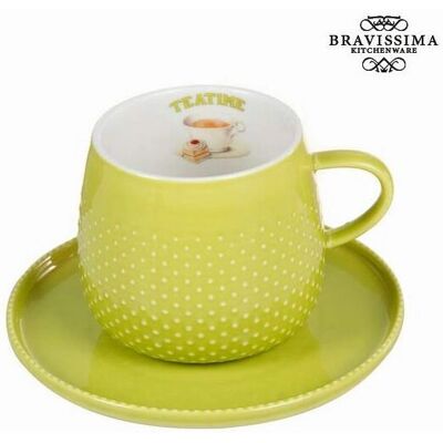 Bravissima Kitchen Grön Porslinska Kaffe- och Tårtassiett - Coffee Cup and Saucer Bravissima Kitchen Grön Porslinska Kaffe- och Tårtassiett - Coffee Cup and Saucer