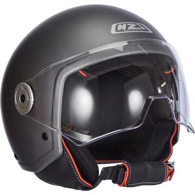 Capacete de moto Vintage Cinza Antracite - Capacete de moto Capacete de moto Vintage Cinza Antracite - Capacete de moto