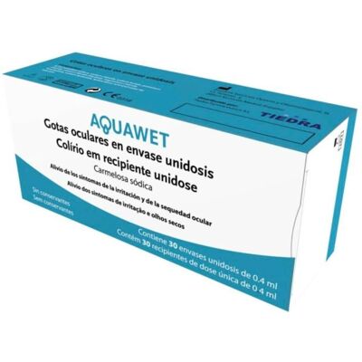 Tiedra Aquawet Eye Drops - 30 Monodoses, Hydrates & Soothes Tiedra Aquawet Eye Drops - 30 Monodoses, Hydrates & Soothes