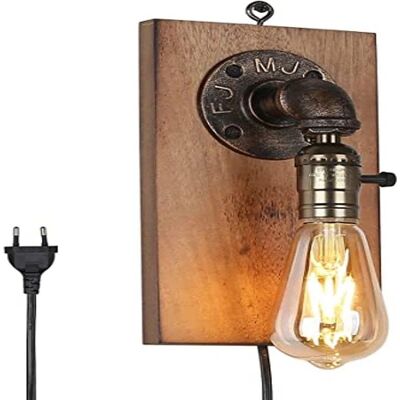 Barcelona LED Vägglampa - Vintage Metall & Trä Barcelona LED Vägglampa - Vintage Metall & Trä