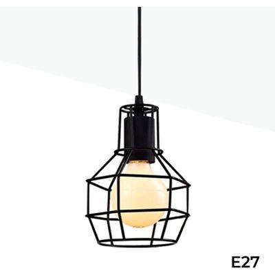 Barcelona LED Hängeleuchte - Vintage Industrie E27 Schwarz Barcelona LED Hängeleuchte - Vintage Industrie E27 Schwarz