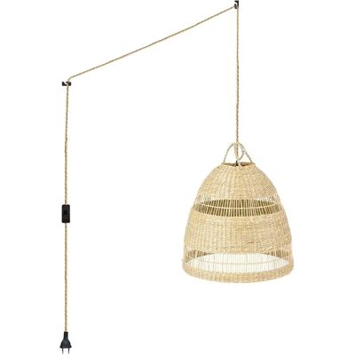 Barcelona LED - Hängeleuchte aus Rattan 'Ikken' mit Schalter & Stecker - Seil Barcelona LED - Hängeleuchte aus Rattan 'Ikken' mit Schalter & Stecker - Seil