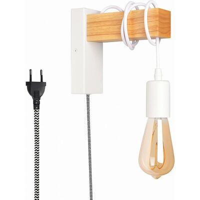 Barcelona LED Houten Wandlamp met Schakelaar - Binnen Decoratie Barcelona LED Houten Wandlamp met Schakelaar - Binnen Decoratie