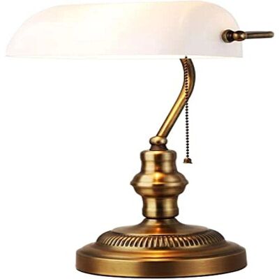 Emeralite Weiße Vintage Banker Schreibtischlampe - E27 - Klassische Tischleuchte Emeralite Weiße Vintage Banker Schreibtischlampe - E27 - Klassische Tischleuchte