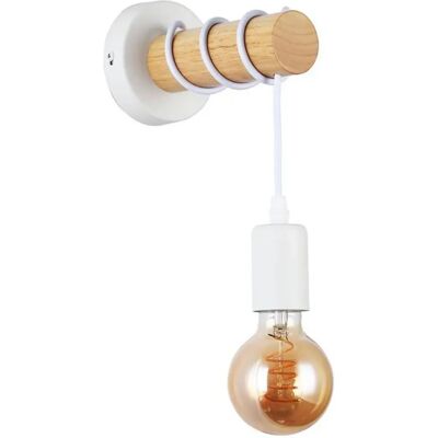 Rustykalna LED drewniana lampa ścienna - E27, do 15cm max Rustykalna LED drewniana lampa ścienna - E27, do 15cm max