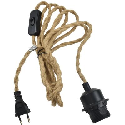 Barcelona LED E27 Geflochtene Jutakulisse mit Schalter & Stecker Barcelona LED E27 Geflochtene Jutakulisse mit Schalter & Stecker