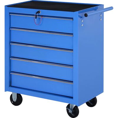 Homcom Carro de Herramientas - 5 Cajones, Acero, Azul Homcom Carro de Herramientas - 5 Cajones, Acero, Azul