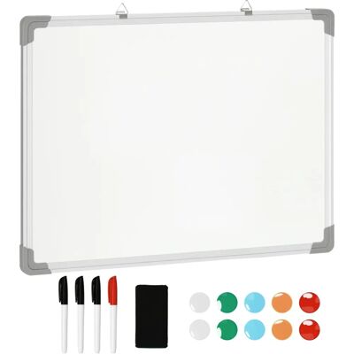 HOMCOM Pizarra Blanca Marco de Aluminio 60x45cm Magnética HOMCOM Pizarra Blanca Marco de Aluminio 60x45cm Magnética
