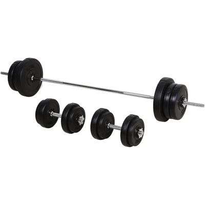 Conjunto de Pesos Ajustáveis Homcom - 55kg Equipamento de Ginástica Conjunto de Pesos Ajustáveis Homcom - 55kg Equipamento de Ginástica