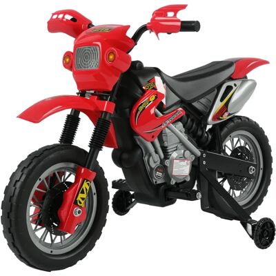 Motocicleta eléctrica infantil Homcom - Rojo, ruedas de apoyo, 102x53x66cm Motocicleta eléctrica infantil Homcom - Rojo, ruedas de apoyo, 102x53x66cm