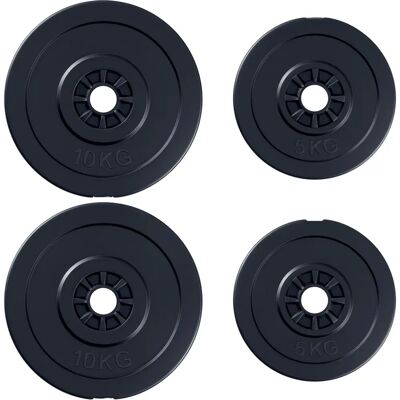 Homcom Discos de Pesas - 4 piezas, 5kg & 10kg, Negro - Discos de Pesas Homcom Discos de Pesas - 4 piezas, 5kg & 10kg, Negro - Discos de Pesas