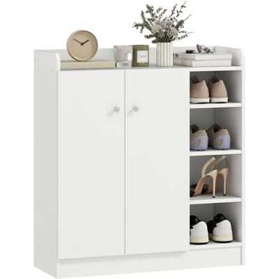 Armoire à Chaussures Homcom Blanc 2 Portes - 83x30x90cm - Publicité Armoire à Chaussures Homcom Blanc 2 Portes - 83x30x90cm - Publicité