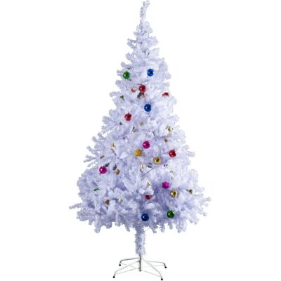 Árbol de Navidad Artificial Blanco Homcom - 680 Puntas PVC - 48 Decoraciones - Ø85x150 cm - Árbol de Navidad Árbol de Navidad Artificial Blanco Homcom - 680 Puntas PVC - 48 Decoraciones - Ø85x150 cm - Árbol de Navidad