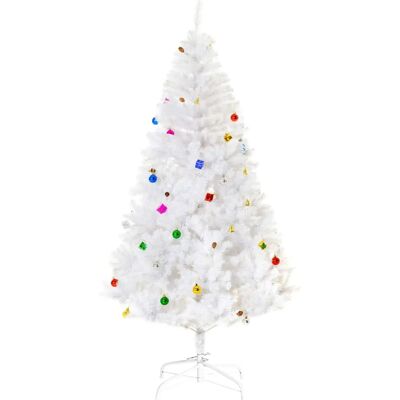 Árbol de Navidad Artificial Blanco Homcom 180cm con Decoraciones Árbol de Navidad Artificial Blanco Homcom 180cm con Decoraciones