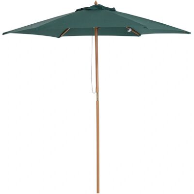 Sombrilla de jardín Outsunny Ø250x230 cm - Resistente al UV, Madera, Verde Sombrilla de jardín Outsunny Ø250x230 cm - Resistente al UV, Madera, Verde