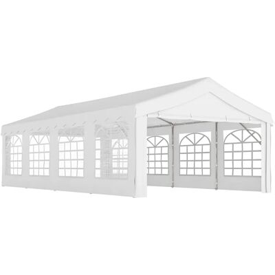 Pavilhão de Jardim Outsunny - 8x4 m Branco para Eventos Pavilhão de Jardim Outsunny - 8x4 m Branco para Eventos