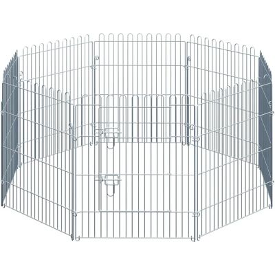 PawHut Enclos pour Animaux - 8 Panneaux, Acier, Forme Ajustable - Publicité PawHut Enclos pour Animaux - 8 Panneaux, Acier, Forme Ajustable - Publicité