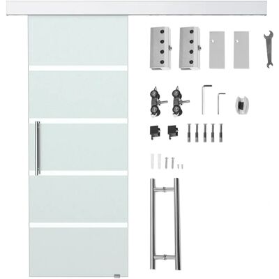Puerta Corredera de Vidrio Homcom - Traslúcida - Ahorro de espacio - 77,5x205cm - Elegante Puerta Corredera de Vidrio Homcom - Traslúcida - Ahorro de espacio - 77,5x205cm - Elegante