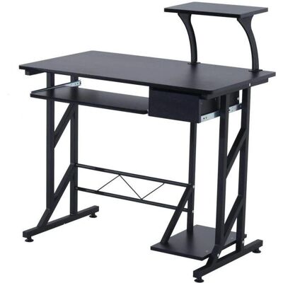 Escritorio negro Homcom con cajón y bandeja para teclado - 90x50x95cm Escritorio negro Homcom con cajón y bandeja para teclado - 90x50x95cm