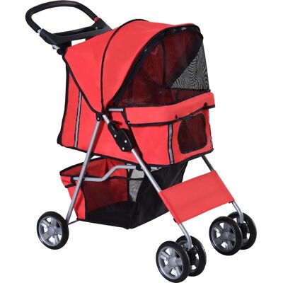 PawHut cochecito para mascotas plegable - Viaje para perros y gatos pequeños - Rojo PawHut cochecito para mascotas plegable - Viaje para perros y gatos pequeños - Rojo
