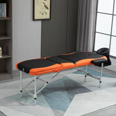 Homcom Letto Massaggio Pieghevole in Alluminio - 185x60cm - Nero e Arancione Homcom Letto Massaggio Pieghevole in Alluminio - 185x60cm - Nero e Arancione