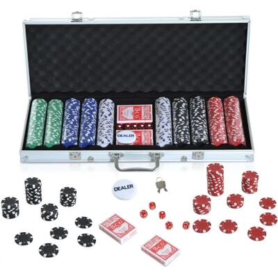 Conjunto de Poker Homcom com 500 Fichas - Kit de Cassino Conjunto de Poker Homcom com 500 Fichas - Kit de Cassino