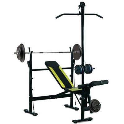 Banco de Pesas Ajustable Homcom - Negro y Amarillo - Equipo de Entrenamiento de Pesas Banco de Pesas Ajustable Homcom - Negro y Amarillo - Equipo de Entrenamiento de Pesas