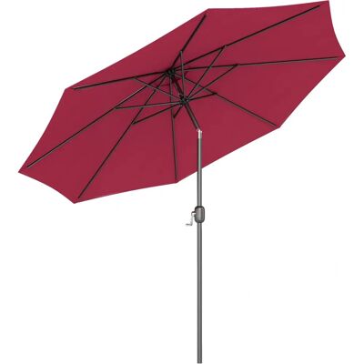 Sombrilla de Jardín Vino Tinto Ø295x250 cm con Inclinación Ajustable y Poste Desmontable de Metal Outsunny Sombrilla de Jardín Vino Tinto Ø295x250 cm con Inclinación Ajustable y Poste Desmontable de Metal Outsunny