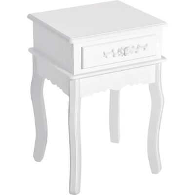 Nuit Homcom Blanc avec Tiroir - Table de Nuit Moderne - Publicité Nuit Homcom Blanc avec Tiroir - Table de Nuit Moderne - Publicité