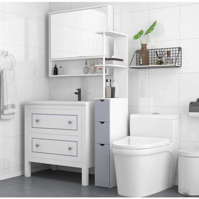 Armario de Almacenamiento Blanco para Baño Homcom - 15x33x136,5 cm Armario de Almacenamiento Blanco para Baño Homcom - 15x33x136,5 cm