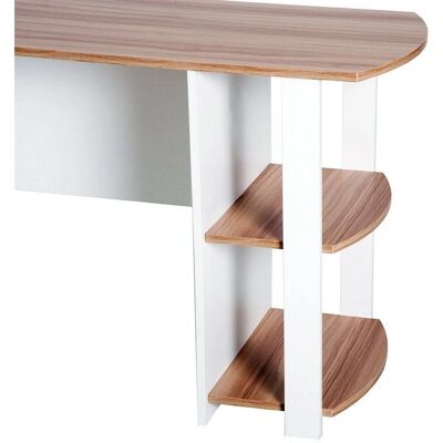 Homcom Escritorio en forma de L con Estantes - Madera Homcom Escritorio en forma de L con Estantes - Madera
