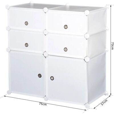 Armario Modular Homcom - Blanco - Organización Sin Desorden Armario Modular Homcom - Blanco - Organización Sin Desorden