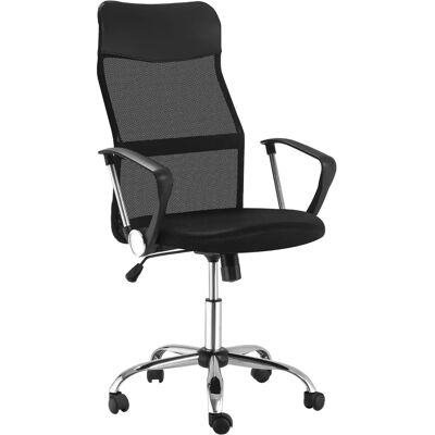 Silla de Oficina Ergonómica Homcom Altura Ajustable Giratoria Negra Silla de Oficina Ergonómica Homcom Altura Ajustable Giratoria Negra