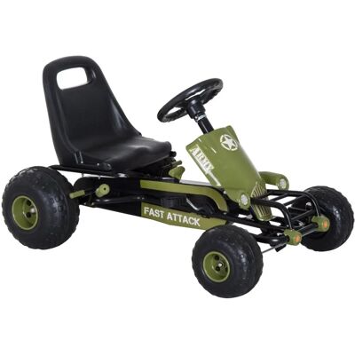 Homcom Kart Pedales para Niños - Asiento Ajustable, Freno y EN71-1-2-3 Homcom Kart Pedales para Niños - Asiento Ajustable, Freno y EN71-1-2-3