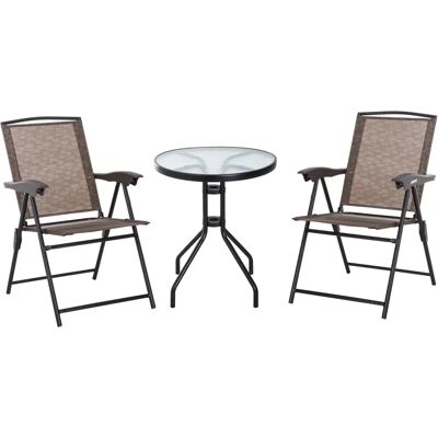 Conjunto de Muebles de Jardín Outsunny - Mesa y 2 Sillas - Modern y Plegable Conjunto de Muebles de Jardín Outsunny - Mesa y 2 Sillas - Modern y Plegable