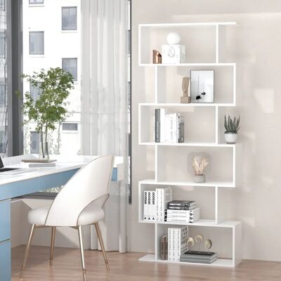 Homcom Estantería de Pared en Forma de S Moderna - Almacenaje para Libros y Decoración Homcom Estantería de Pared en Forma de S Moderna - Almacenaje para Libros y Decoración