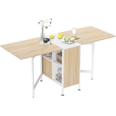 Mesa de Comedor Plegable Homcom con Almacenaje - Muebles Ahorra Espacio Mesa de Comedor Plegable Homcom con Almacenaje - Muebles Ahorra Espacio