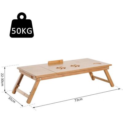 Soporte de portátil de bambú Homcom - Ajustable, Plegable, 50kg Soporte de portátil de bambú Homcom - Ajustable, Plegable, 50kg