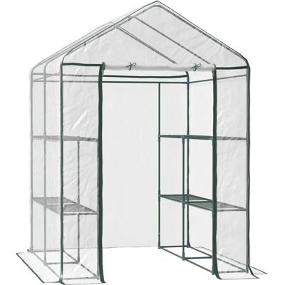 Invernadero Outsunny - 143x143x195cm, Transparente y Verde - Jardín Invernadero Outsunny - 143x143x195cm, Transparente y Verde - Jardín