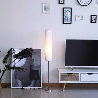 Homcom Lámpara de Pie Moderna Blanca con Base de Acero - 120cm Homcom Lámpara de Pie Moderna Blanca con Base de Acero - 120cm