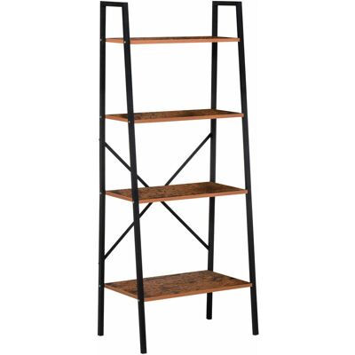 Estantería de Escalera Industrial Homcom con 4 Estantes - Marrón Rústico - Estantería Estantería de Escalera Industrial Homcom con 4 Estantes - Marrón Rústico - Estantería