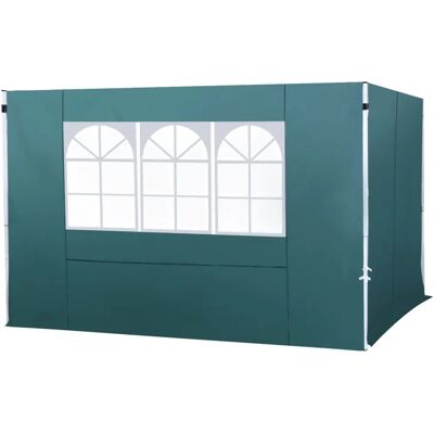 Outsunny Paredes Laterales para Carpa 3x3m - Tela Oxford Verde Oscuro Outsunny Paredes Laterales para Carpa 3x3m - Tela Oxford Verde Oscuro