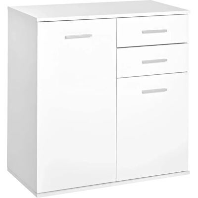 Armario Blanco Homcom con 2 Cajones y 2 Puertas - Almacenamiento Hogar/Oficina Armario Blanco Homcom con 2 Cajones y 2 Puertas - Almacenamiento Hogar/Oficina