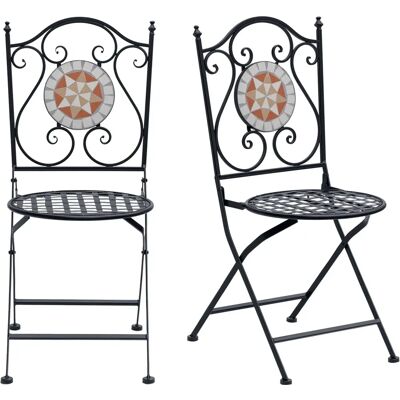 Conjunto de Sillas de Jardín Outsunny - Metal y Mosaico - Plegables Conjunto de Sillas de Jardín Outsunny - Metal y Mosaico - Plegables