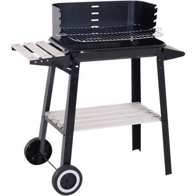Outsunny Griglia BBQ a Carbone 87x45x83 cm nera Outsunny Griglia BBQ a Carbone 87x45x83 cm nera